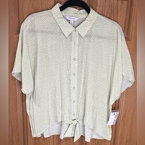 Nine West Pale Green Patterned Blouse